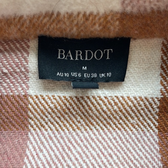 Bardot Talia Shacket size medium pink/cream/camel - Picture 2 of 4